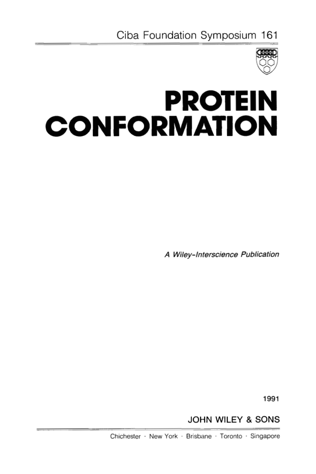 Protein Conformation 1st Edition
