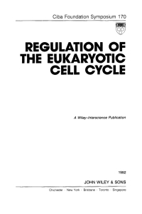 Cover image: Regulation of the Eukaryotic Cell Cycle 1st edition 9780471934462