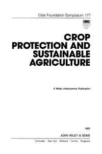 صورة الغلاف: Crop Protection and Sustainable Agriculture 1st edition 9780471939443