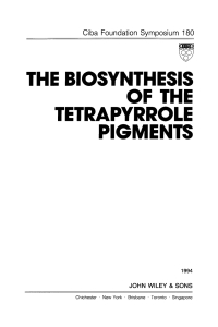 صورة الغلاف: The Biosynthesis of the Tetrapyrrole Pigments 1st edition 9780471939474