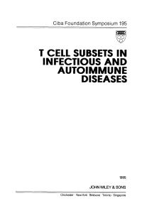 Imagen de portada: T Cell Subsets in Infectious and Autoimmune Diseases 1st edition 9780471957201