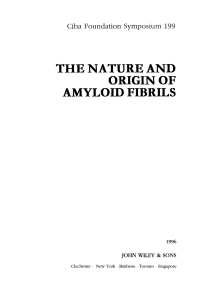 Cover image: The Nature and Origin of Amyloid Fibrils 1st edition 9780471963615