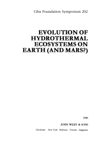 Cover image: Evolution of Hydrothermal Ecosystems on Earth (and Mars?) 1st edition 9780471965091