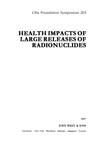 Cover image: Health Impacts of Large Releases of Radionuclides 1st edition 9780471965107