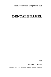 Cover image: Dental Enamel 1st edition 9780471968726