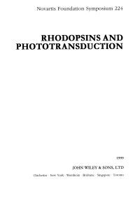 صورة الغلاف: Rhodopsins and Phototransduction 1st edition 9780471988274