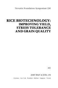 صورة الغلاف: Rice Biotechnology 1st edition 9780471496618