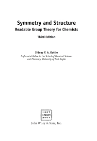 Cover image: Symmetry and Structure 1st edition 9780470060391