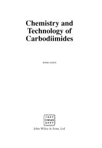 Imagen de portada: Chemistry and Technology of Carbodiimides 1st edition 9780470065105