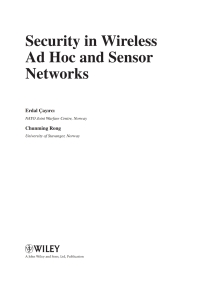 Imagen de portada: Security in Wireless Ad Hoc and Sensor Networks 1st edition 9780470027486