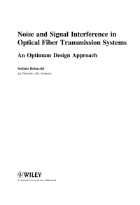 Cover image: Noise and Signal Interference in Optical Fiber Transmission Systems 1st edition 9780470060612