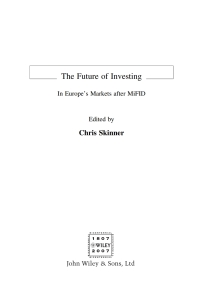 Cover image: The Future of Investing 1st edition 9780470510384