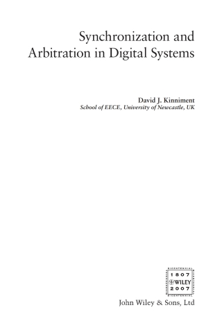 Cover image: Synchronization and Arbitration in Digital Systems 1st edition 9780470510827