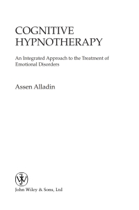 Cover image: Cognitive Hypnotherapy 1st edition 9780470032473