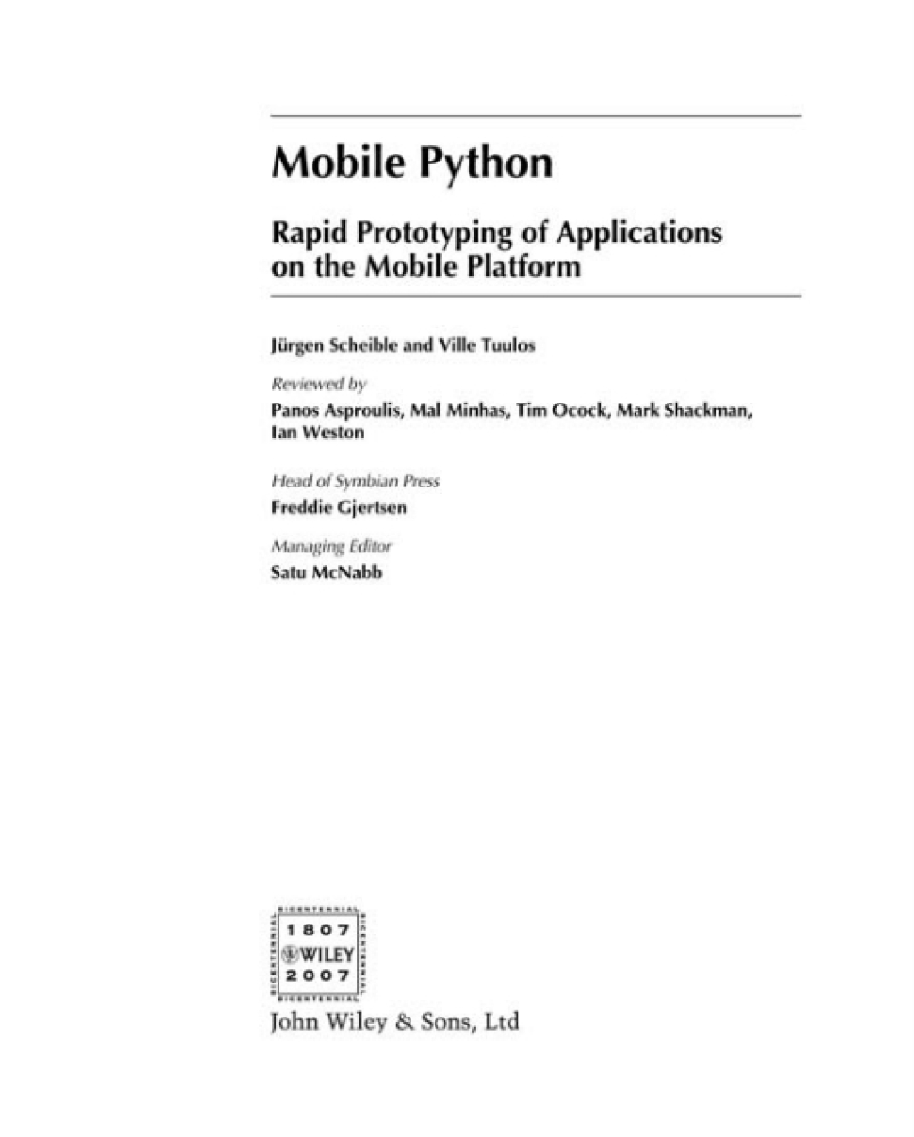 Mobile Python - 1st Edition (eBook)