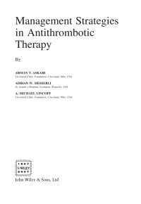 Cover image: Management Strategies in Antithrombotic Therapy 1st edition 9780470319383