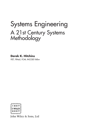 Cover image: Systems Engineering 1st edition 9780470058565