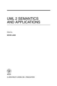 Cover image: UML 2 Semantics and Applications 1st edition 9780470409084