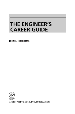 Imagen de portada: The Engineer's Career Guide 1st edition 9780470503508