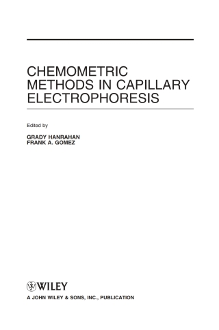 Immagine di copertina: Chemometric Methods in Capillary Electrophoresis 1st edition 9780470393291