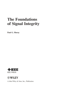 Cover image: The Foundations of Signal Integrity 1st edition 9780470343609