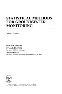 Cover image: Statistical Methods for Groundwater Monitoring 2nd edition 9780470164969