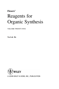 Imagen de portada: Fiesers' Reagents for Organic Synthesis, Volume 25 1st edition 9780470433751