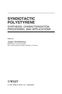 Imagen de portada: Syndiotactic Polystyrene 1st edition 9780470286883