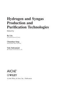 Cover image: Hydrogen and Syngas Production and Purification Technologies 1st edition 9780471719755