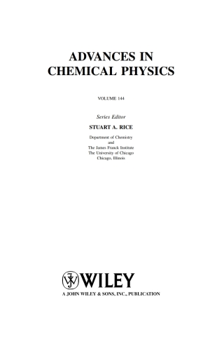 Cover image: Advances in Chemical Physics 1st edition 9780470547861