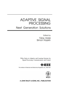 Cover image: Adaptive Signal Processing 1st edition 9780470195178