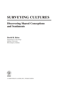 Imagen de portada: Surveying Cultures 1st edition 9780470479070