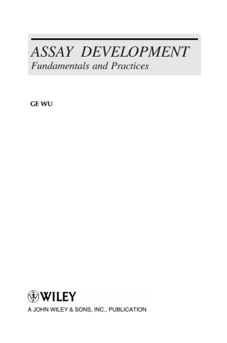 Imagen de portada: Assay Development 1st edition 9780470191156