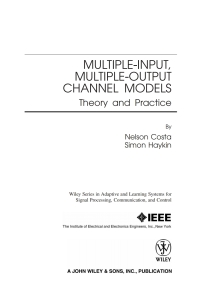 Imagen de portada: Multiple-Input Multiple-Output Channel Models 1st edition 9780470399835