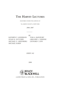 Cover image: The Harvey Lectures 2nd edition 9780470591376