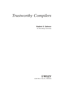 Cover image: Trustworthy Compilers 1st edition 9780470500958