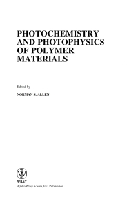 Imagen de portada: Photochemistry and Photophysics of Polymeric Materials 1st edition 9780470137963