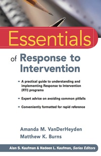 Cover image: Essentials of Response to Intervention 1st edition 9780470566633
