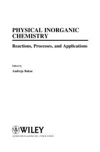 Cover image: Physical Inorganic Chemistry 1st edition 9780470224205