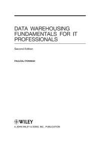 Cover image: Data Warehousing Fundamentals for IT Professionals 2nd edition 9780470462072