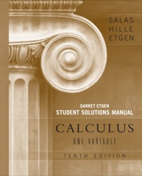Cover image: Calculus, Student Solutions Manual (Chapters 1 - 12): One and Several Variables 10th edition 9780470105535