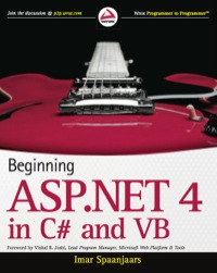 Cover image: Beginning ASP.NET 4: in C# and VB 1st edition 9780470502211