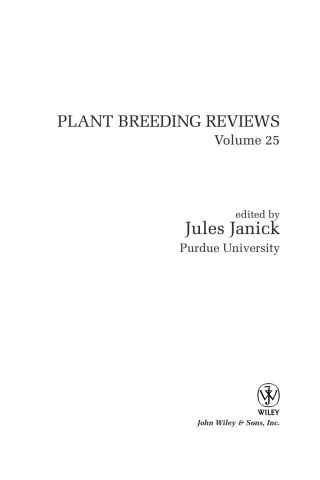 Imagen de portada: Plant Breeding Reviews 1st edition 9780471666936