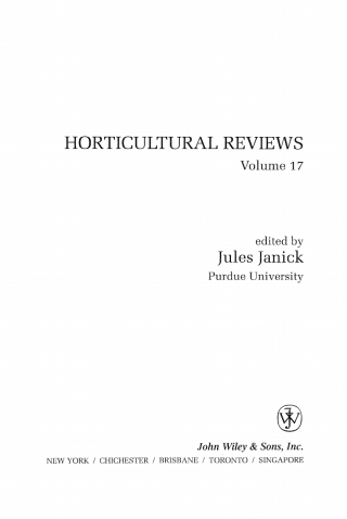 Cover image: Horticultural Reviews 1st edition 9780471573357