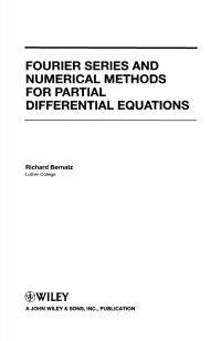 Cover image: Fourier Series and Numerical Methods for Partial Differential Equations 1st edition 9780470617960