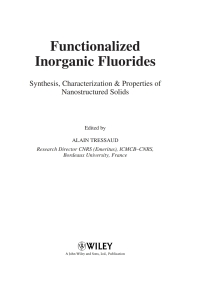 Cover image: Functionalized Inorganic Fluorides 1st edition 9780470740507