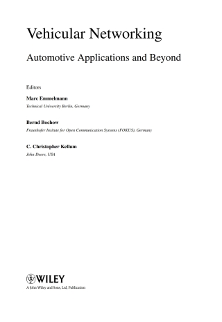 表紙画像: Vehicular Networking 1st edition 9780470741542