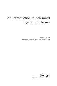 Cover image: An Introduction to Advanced Quantum Physics 1st edition 9780470686768