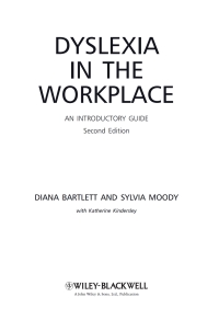 Cover image: Dyslexia in the Workplace: An Introductory Guide 2nd edition 9780470683743