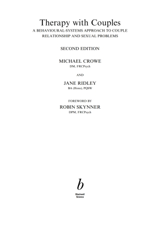 Cover image: Therapy with Couples 1st edition 9780632053797